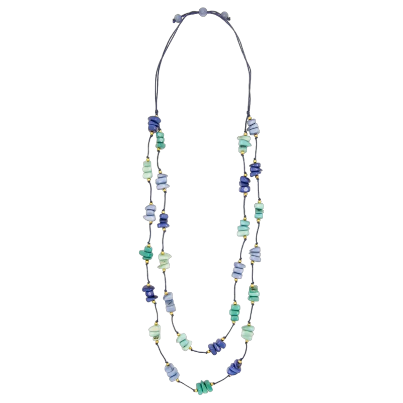 Tagua Women's Blue Christine Necklace