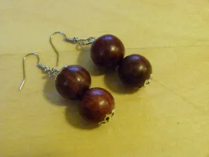 Teak Ball Earrings