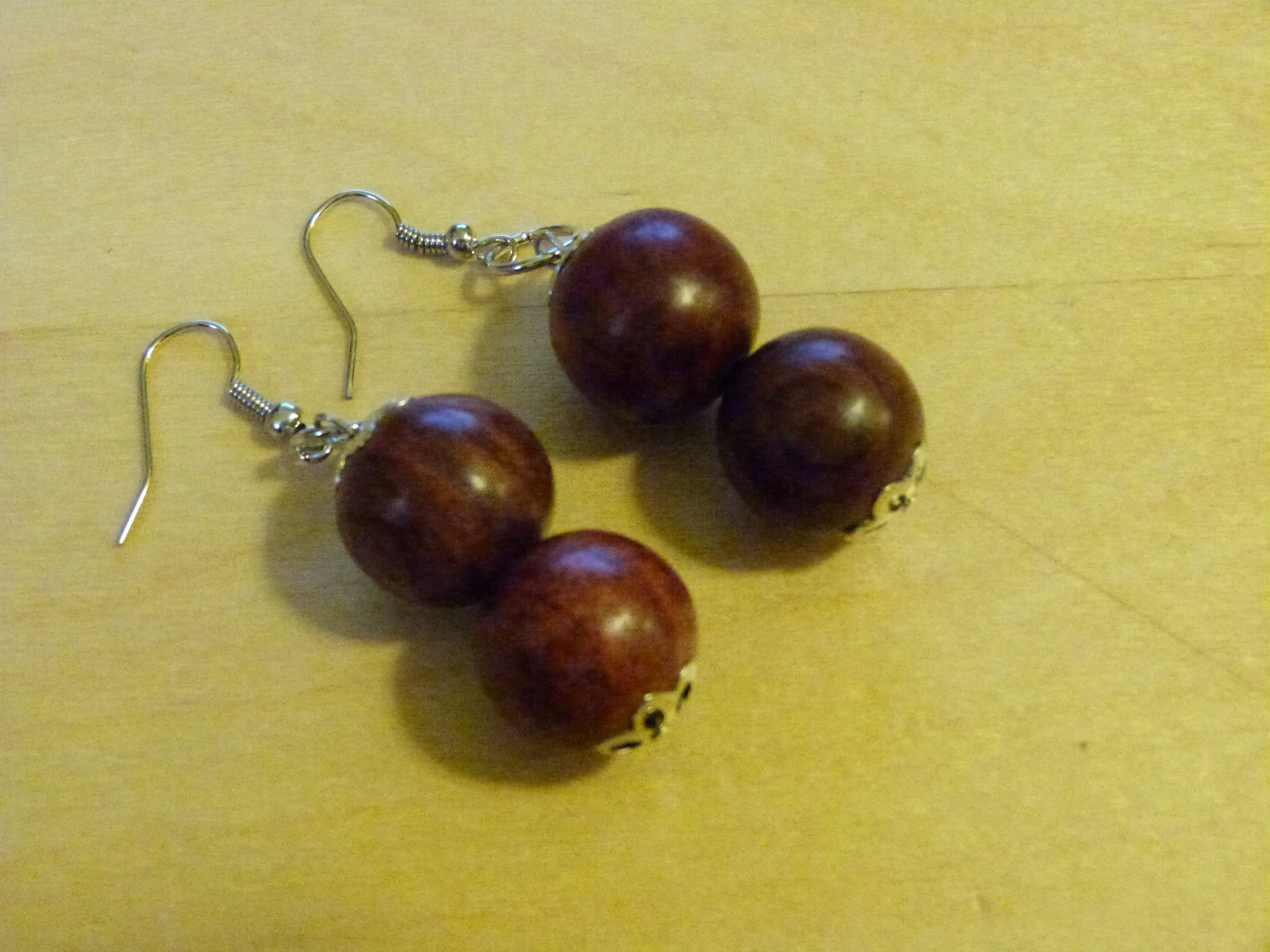 Teak Ball Earrings