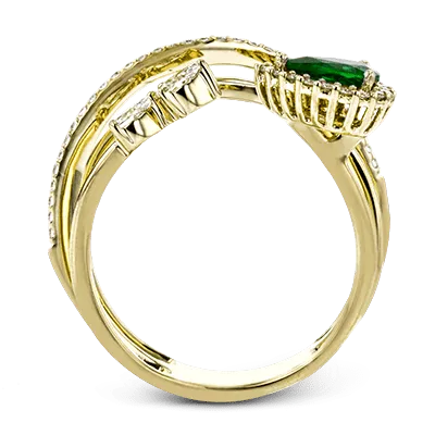 Tempera Color Gemstone Ring In 18k Gold With Diamonds LR2266 WHITE 18K SEMI