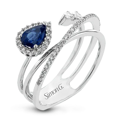 Tempera Color Gemstone Ring In 18k Gold With Diamonds LR2266 WHITE 18K SEMI