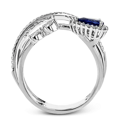 Tempera Color Gemstone Ring In 18k Gold With Diamonds LR2266 WHITE 18K SEMI