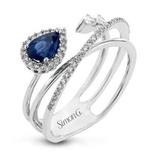 Tempera Color Gemstone Ring In 18k Gold With Diamonds LR2266 WHITE 18K SEMI