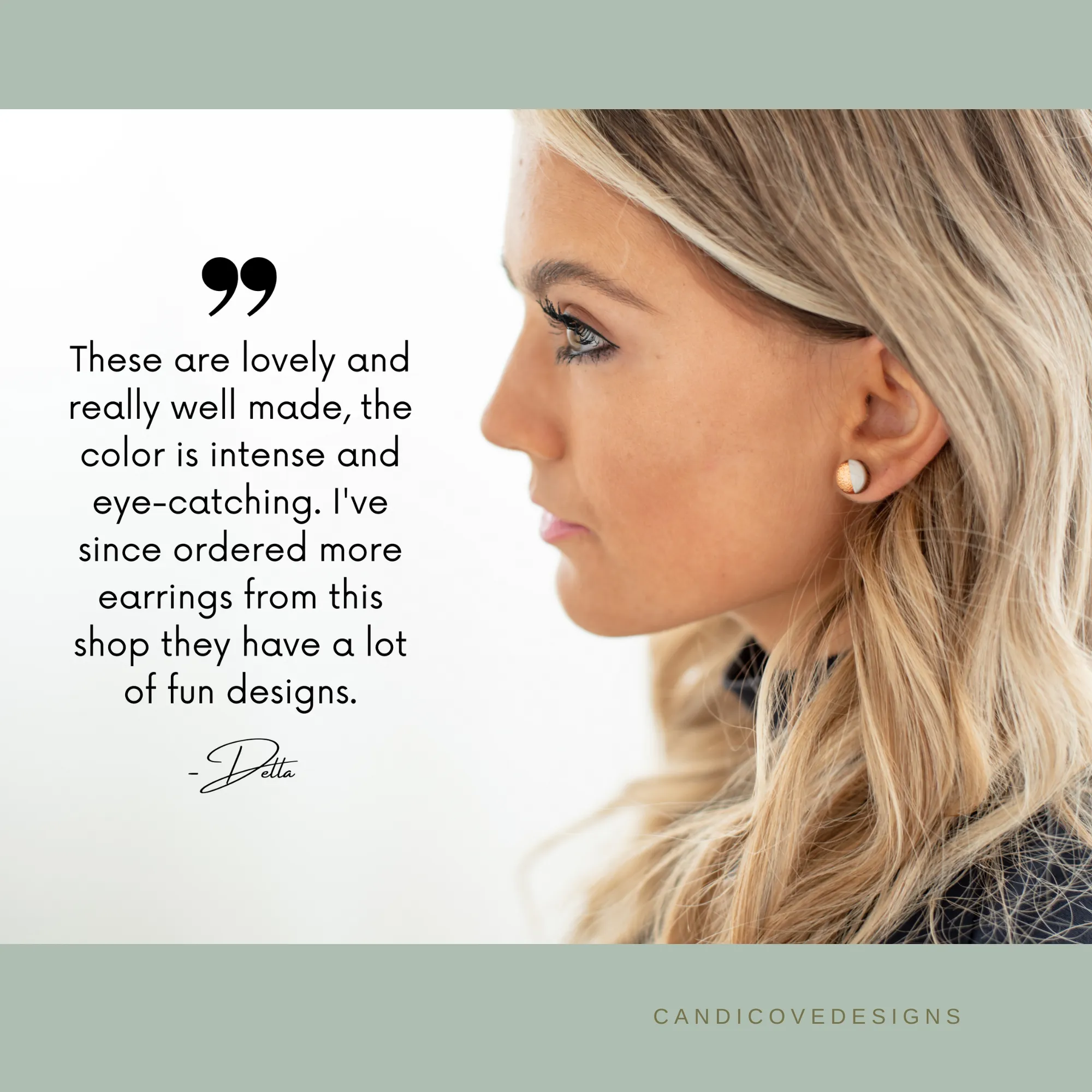 Terracotta Orange Stud Earrings by Candi Cove Designs