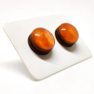 Terracotta Orange Stud Earrings by Candi Cove Designs