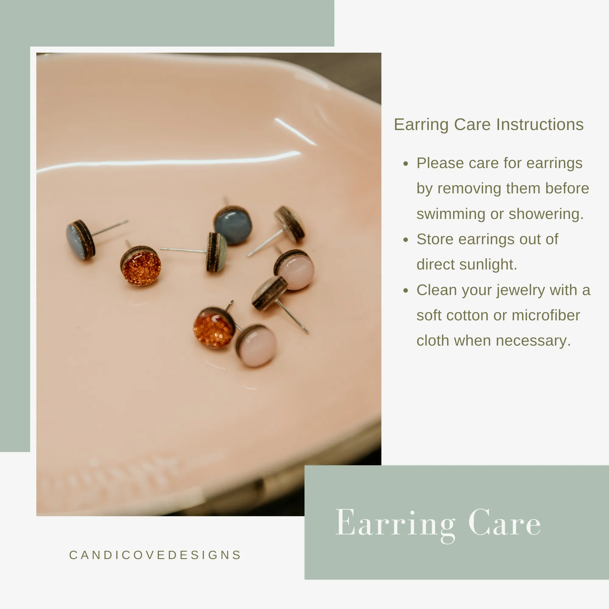 Terracotta Orange Stud Earrings by Candi Cove Designs