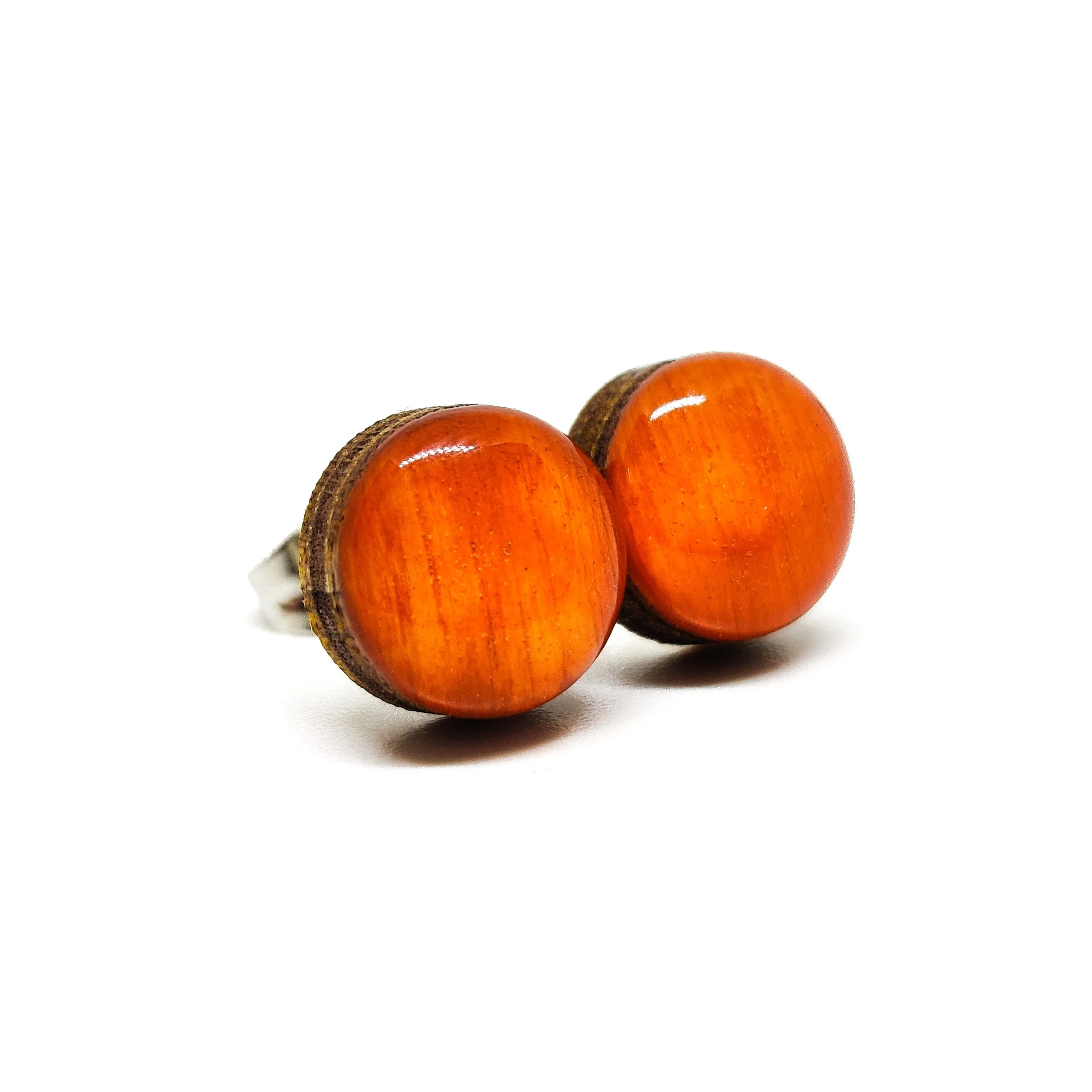 Terracotta Orange Stud Earrings by Candi Cove Designs