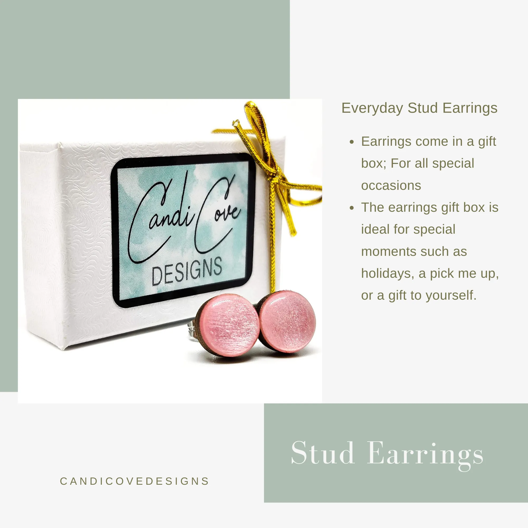 Terracotta Orange Stud Earrings by Candi Cove Designs