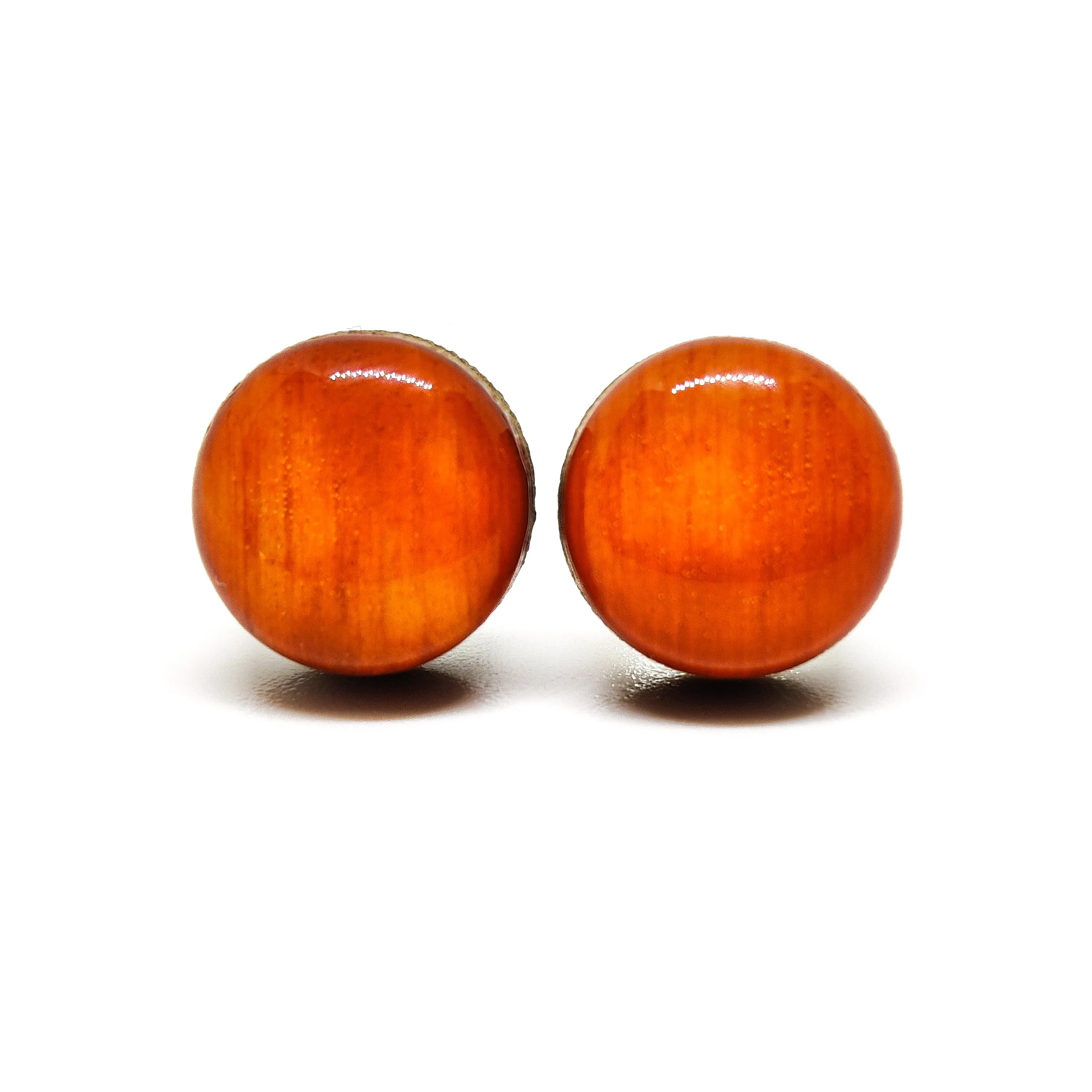 Terracotta Orange Stud Earrings by Candi Cove Designs