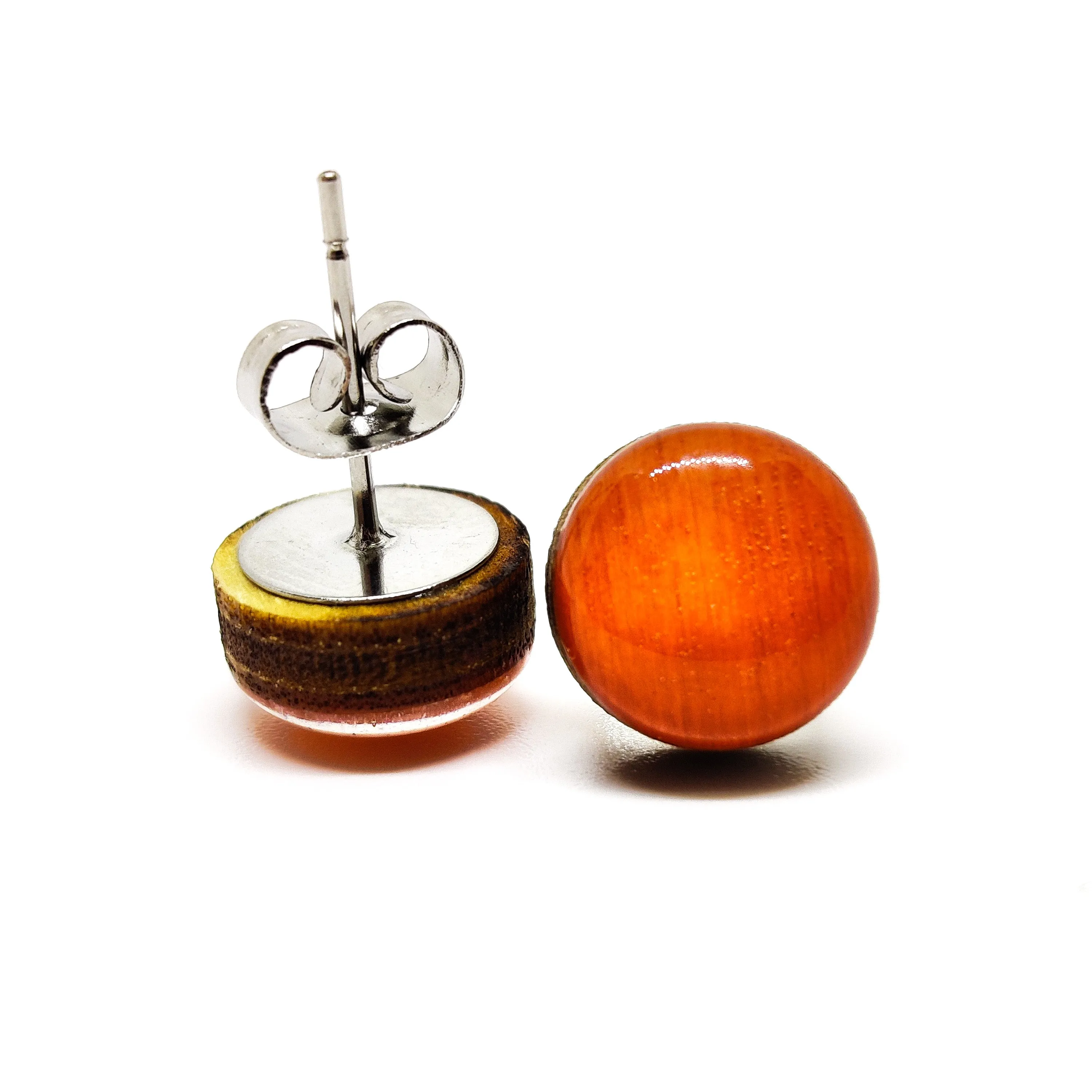 Terracotta Orange Stud Earrings by Candi Cove Designs