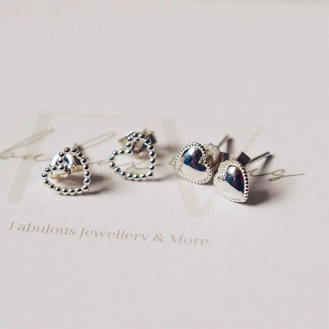 The Heart Series Petite Dotted Heart Studs