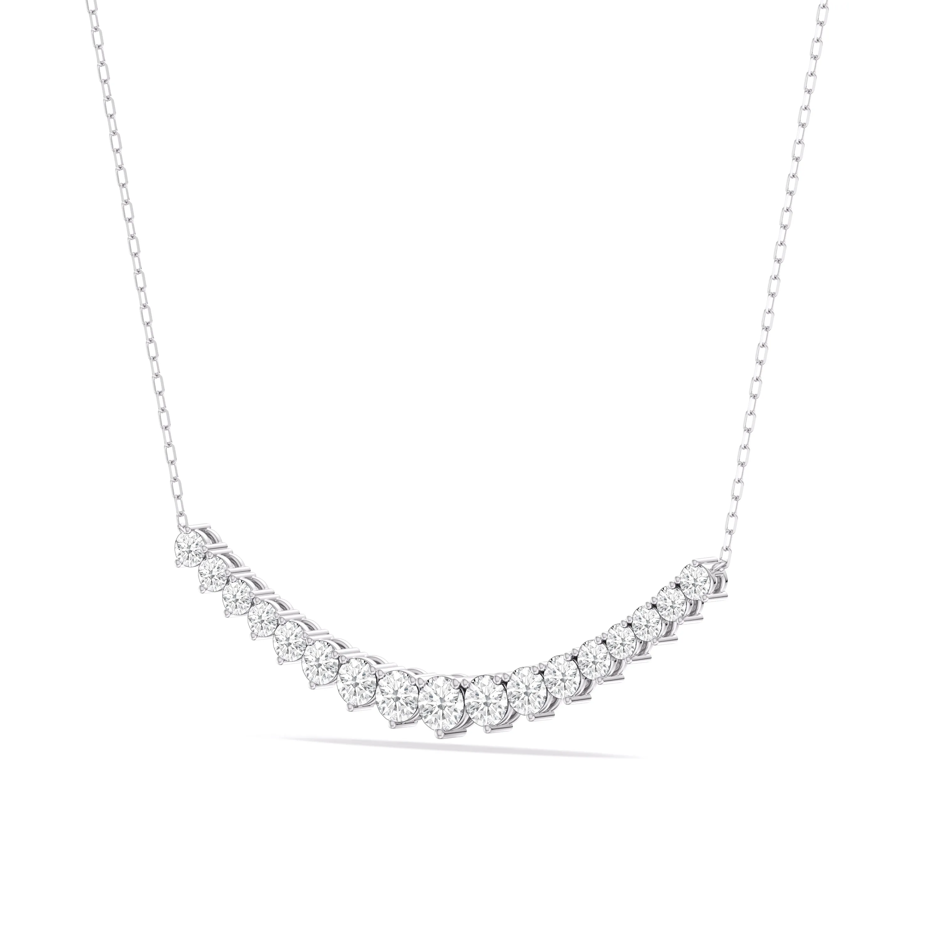 Three-Prong Diamond Line Chain Necklace