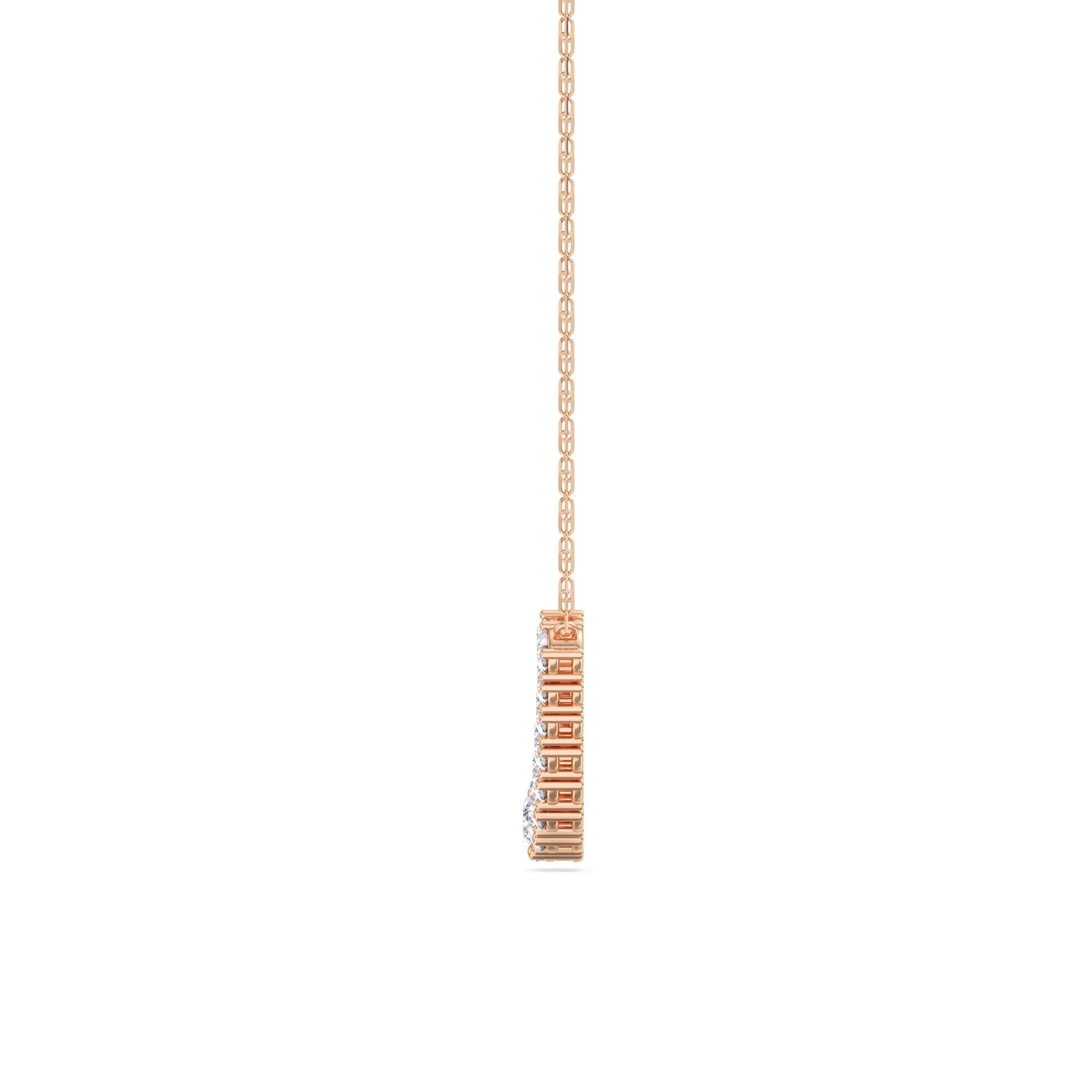 Three-Prong Diamond Line Chain Necklace