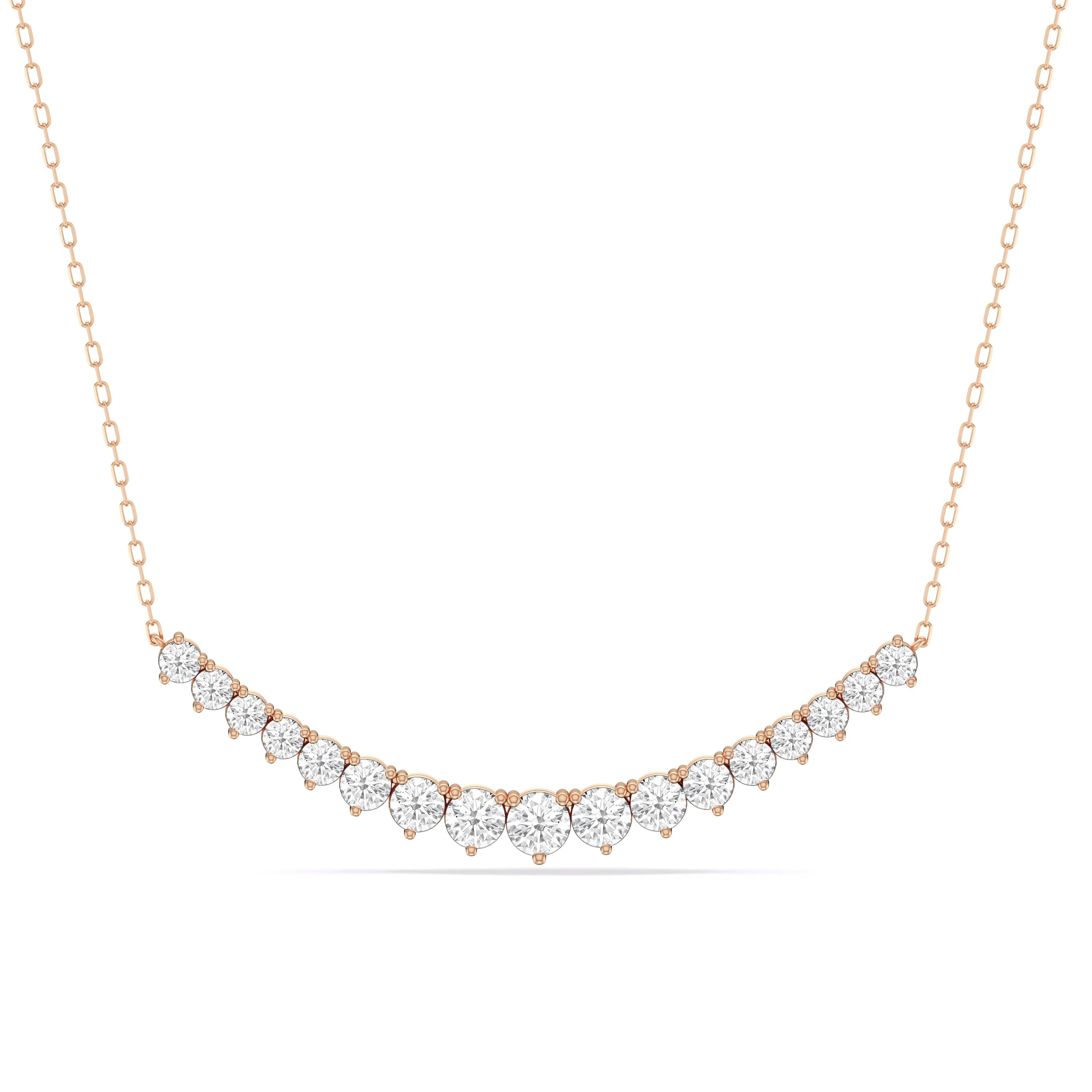 Three-Prong Diamond Line Chain Necklace