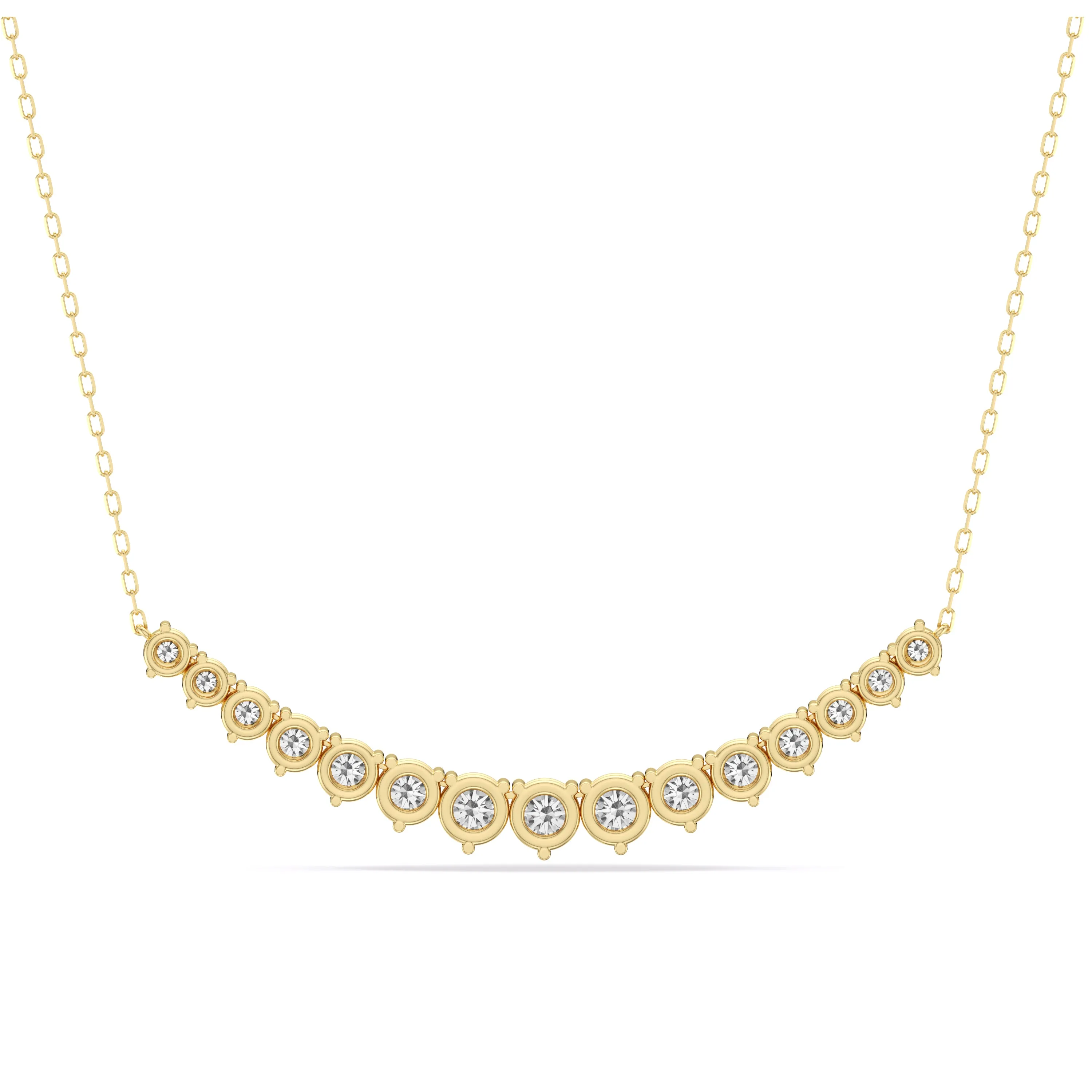 Three-Prong Diamond Line Chain Necklace