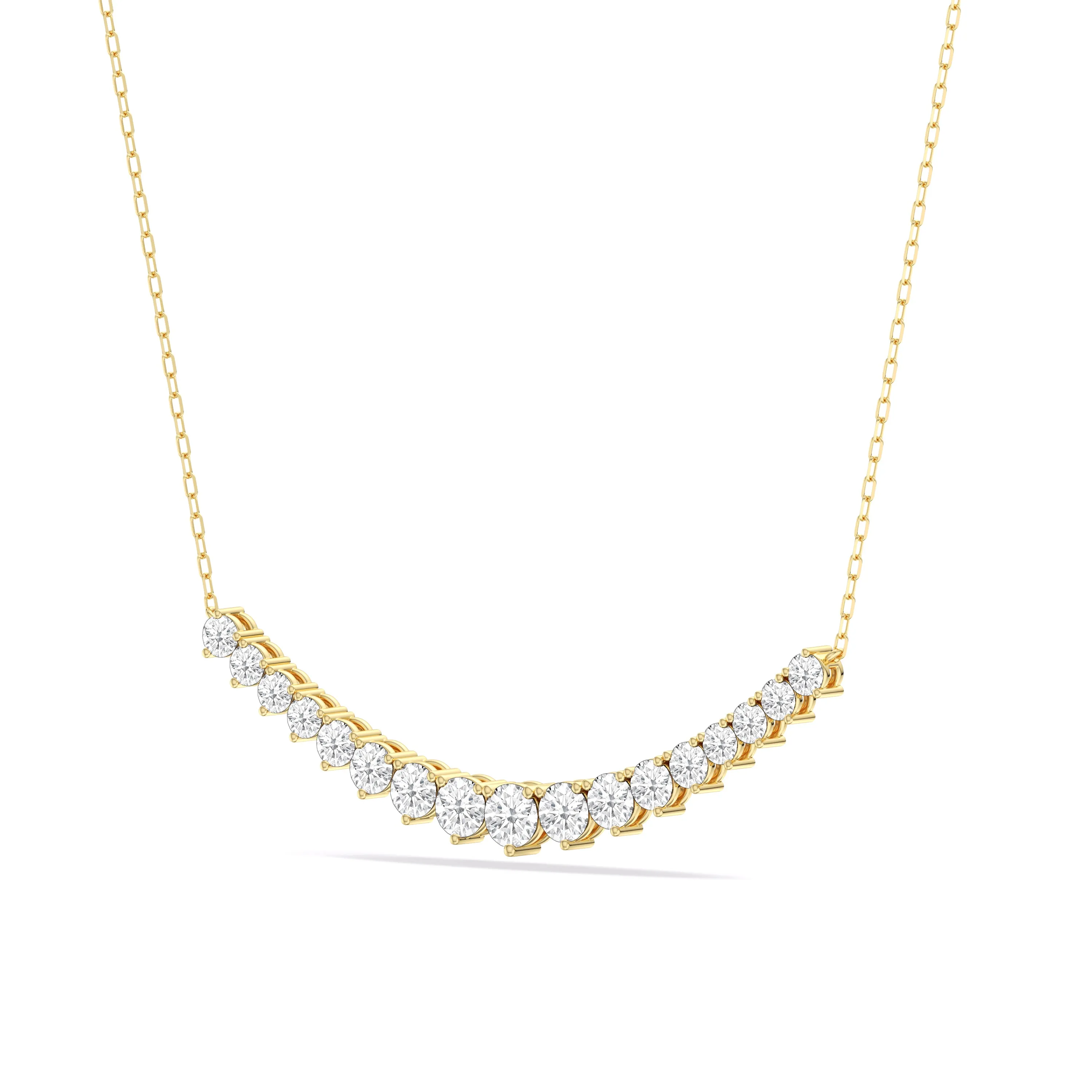 Three-Prong Diamond Line Chain Necklace