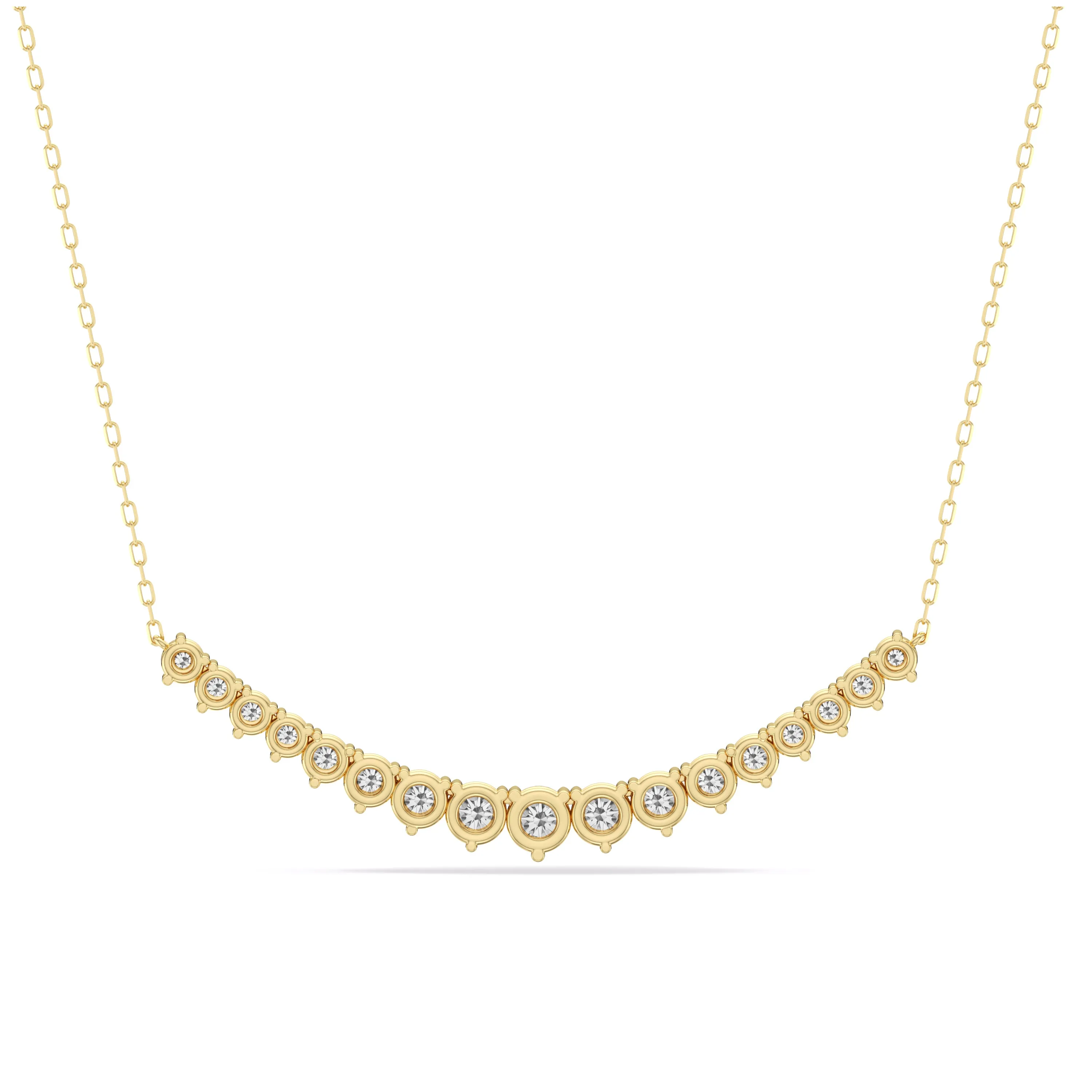 Three-Prong Diamond Line Chain Necklace