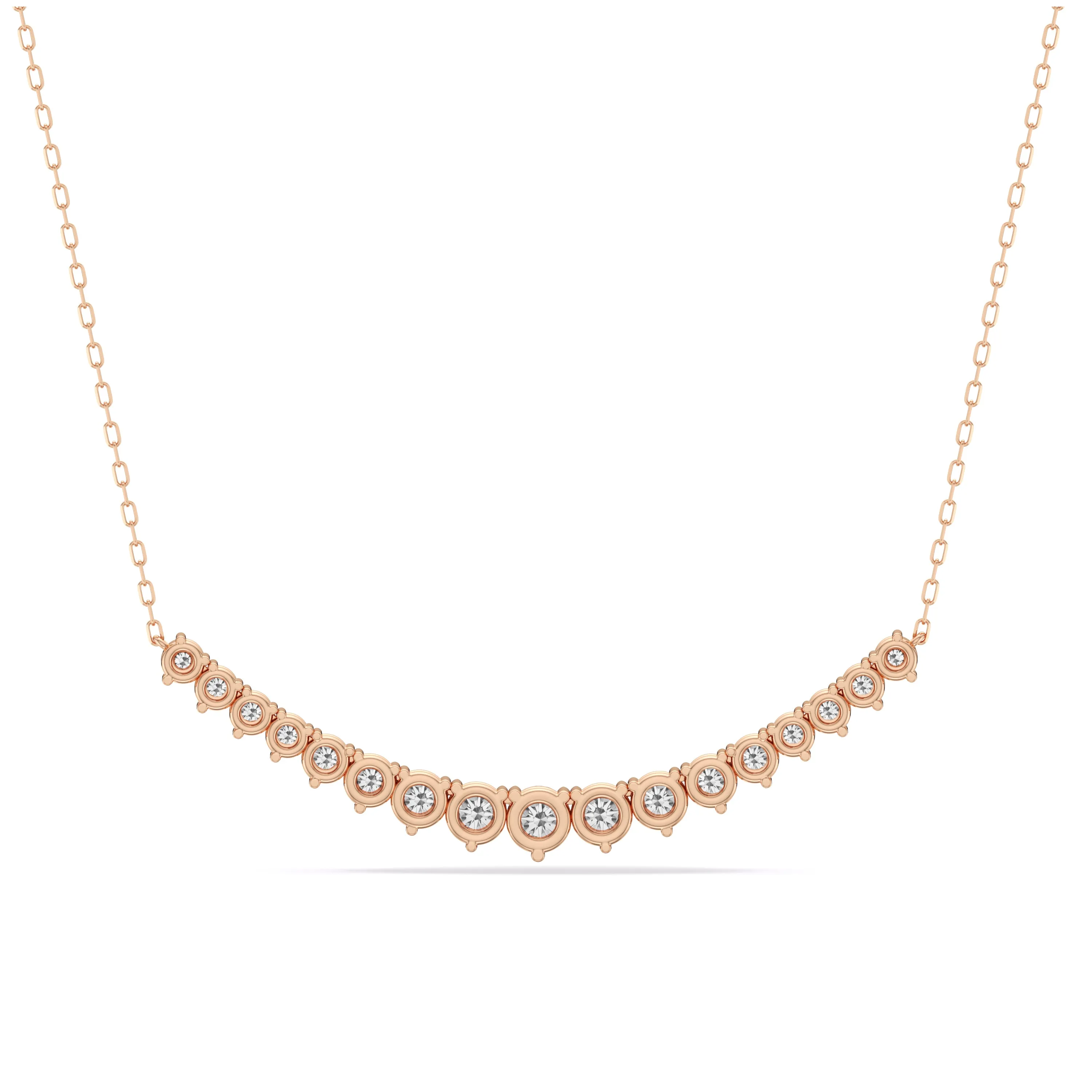 Three-Prong Diamond Line Chain Necklace