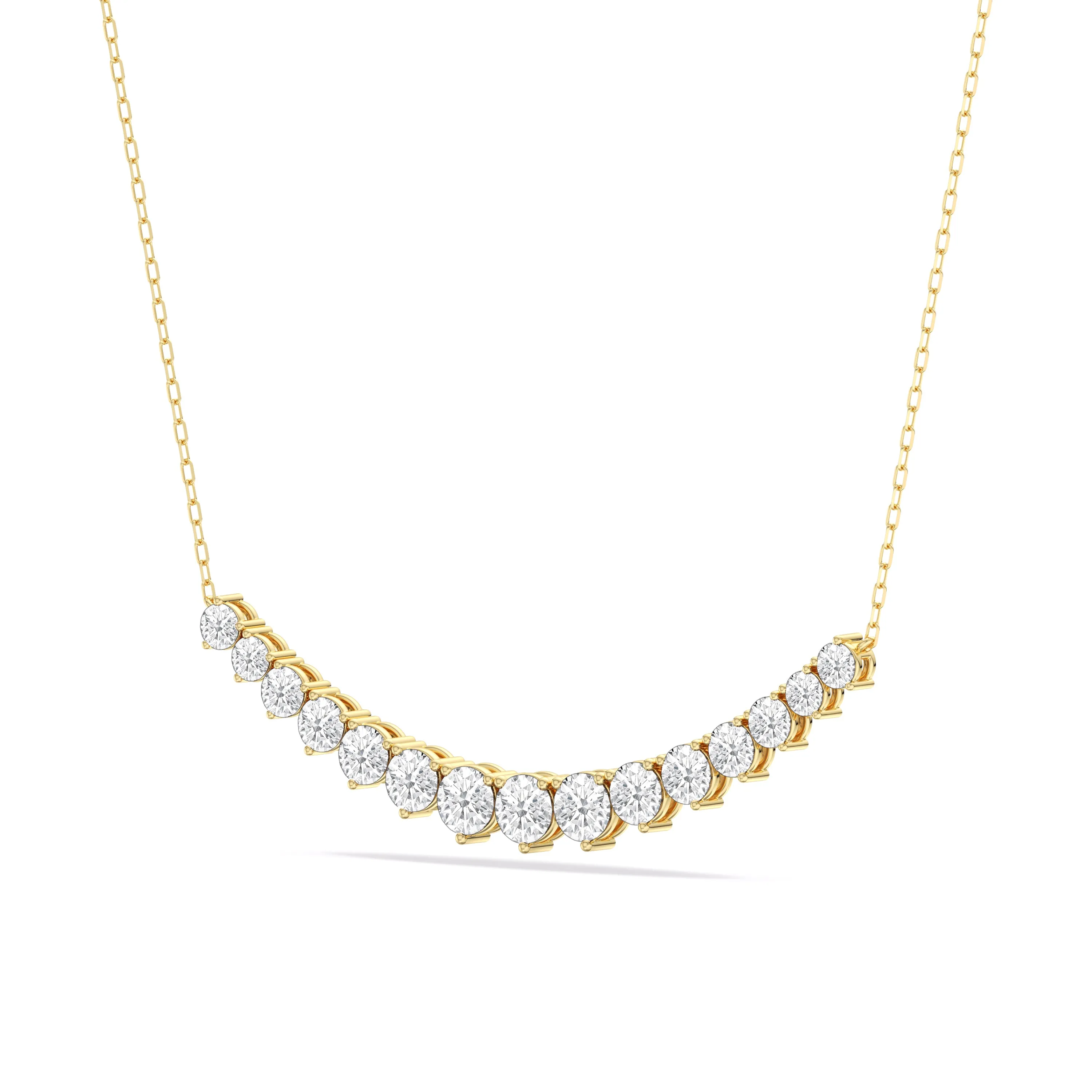 Three-Prong Diamond Line Chain Necklace