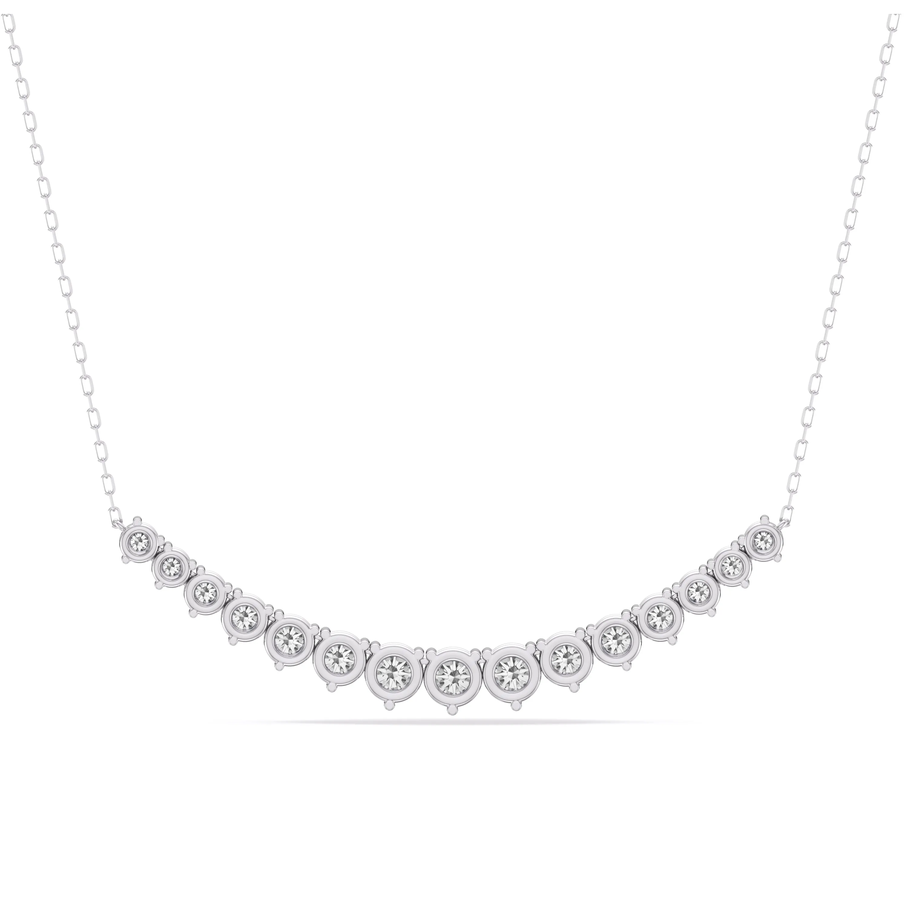 Three-Prong Diamond Line Chain Necklace