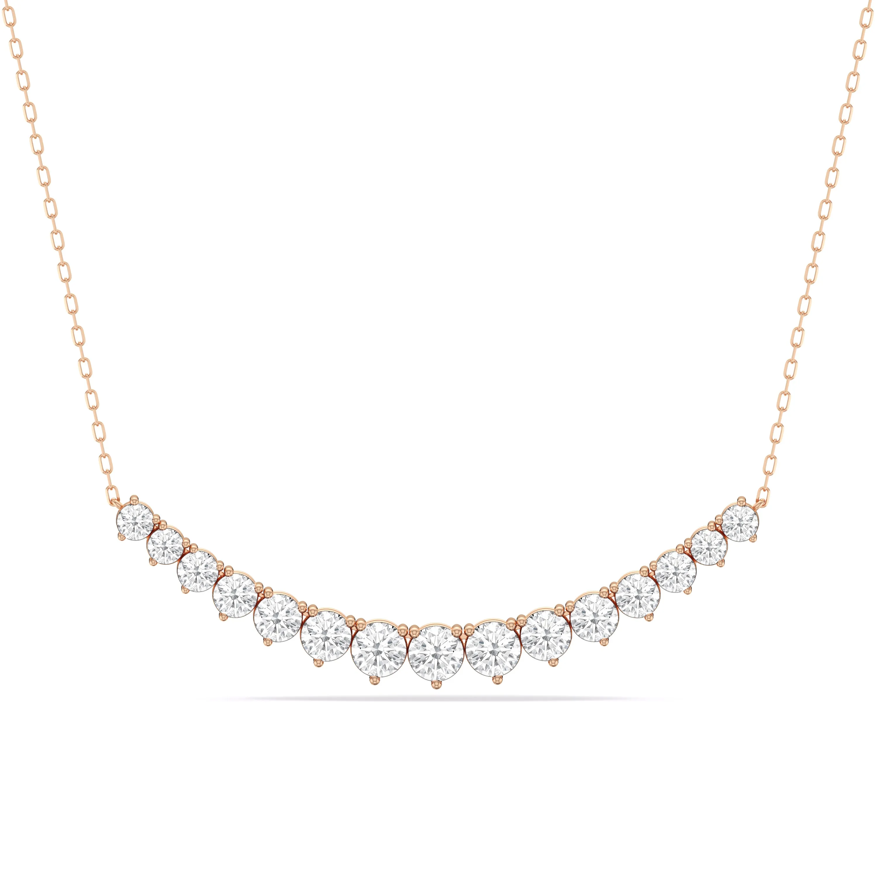 Three-Prong Diamond Line Chain Necklace