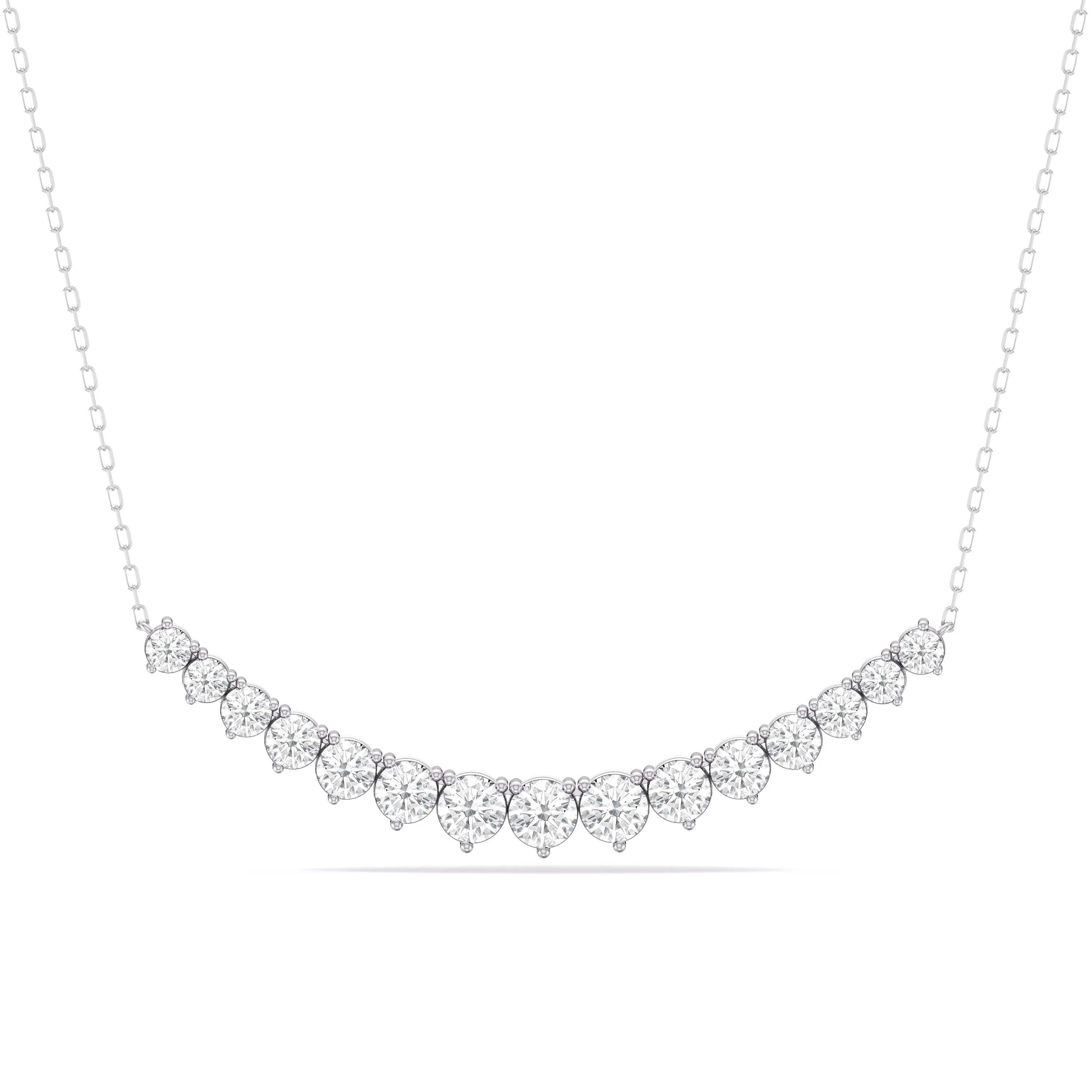 Three-Prong Diamond Line Chain Necklace