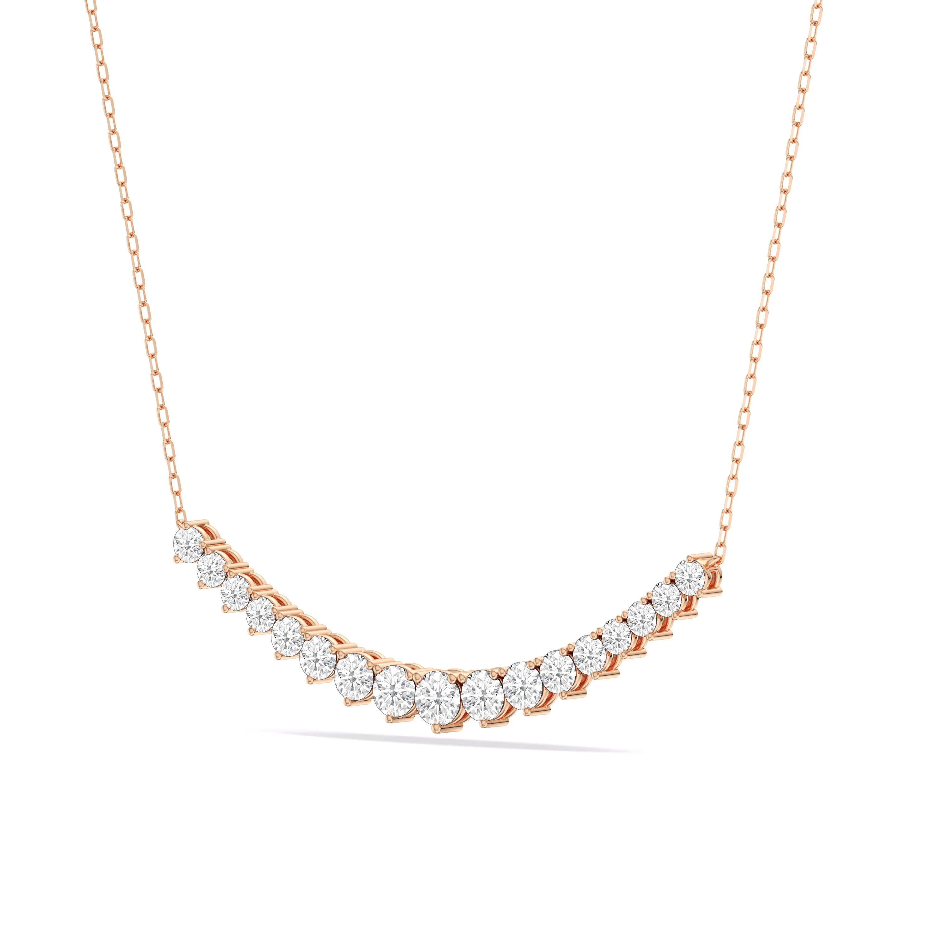 Three-Prong Diamond Line Chain Necklace