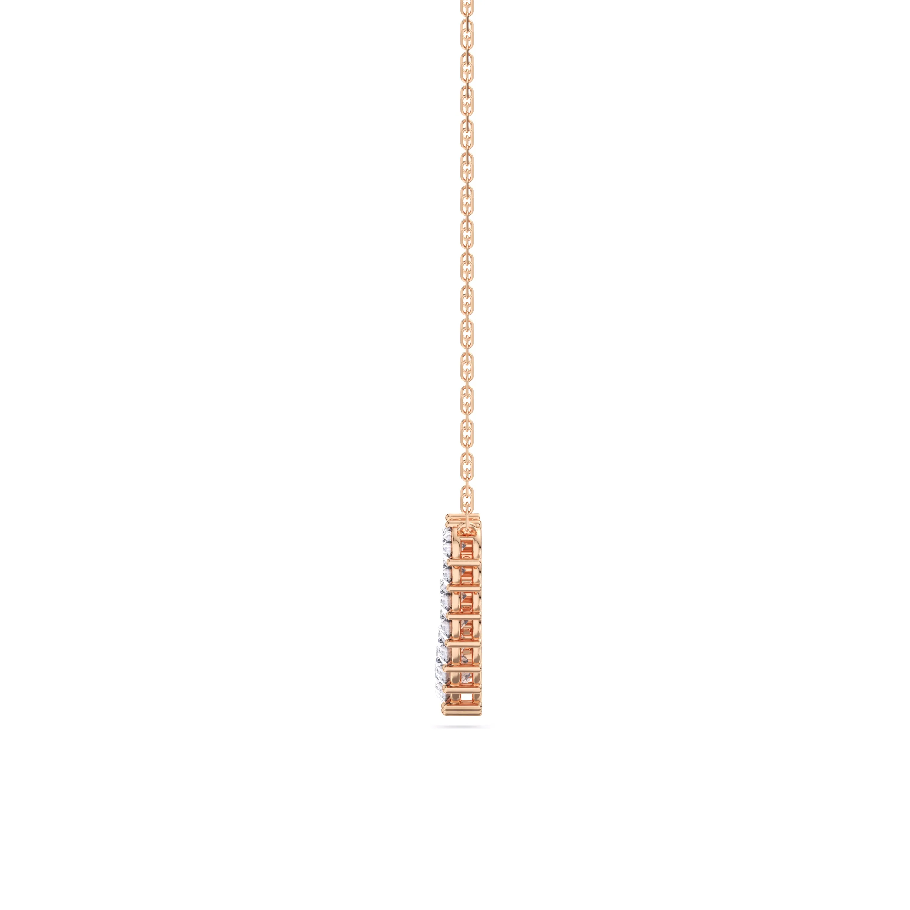 Three-Prong Diamond Line Chain Necklace
