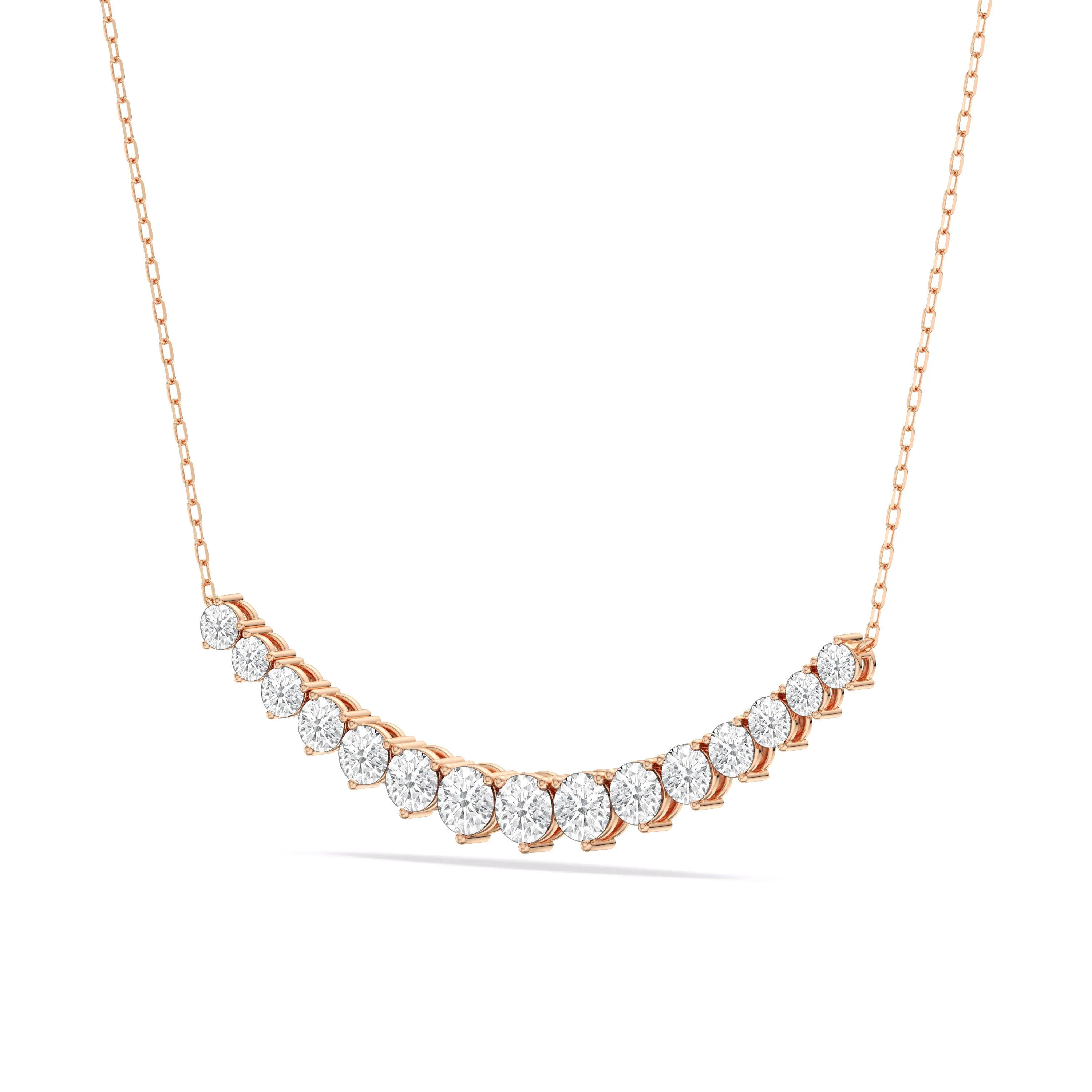 Three-Prong Diamond Line Chain Necklace