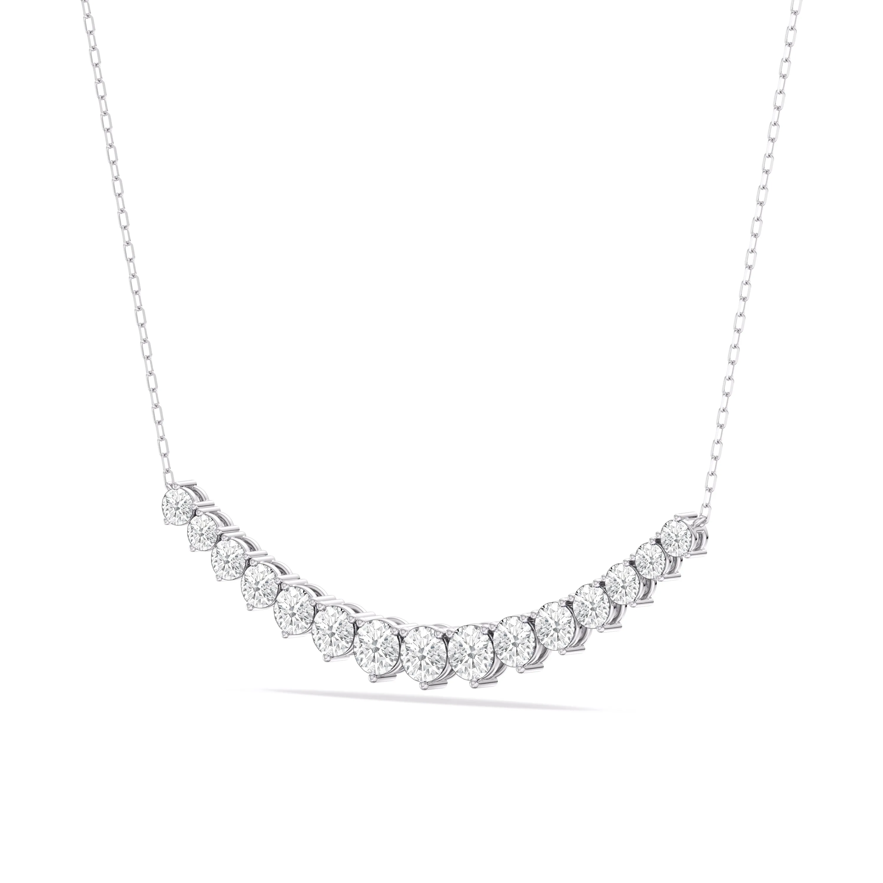 Three-Prong Diamond Line Chain Necklace