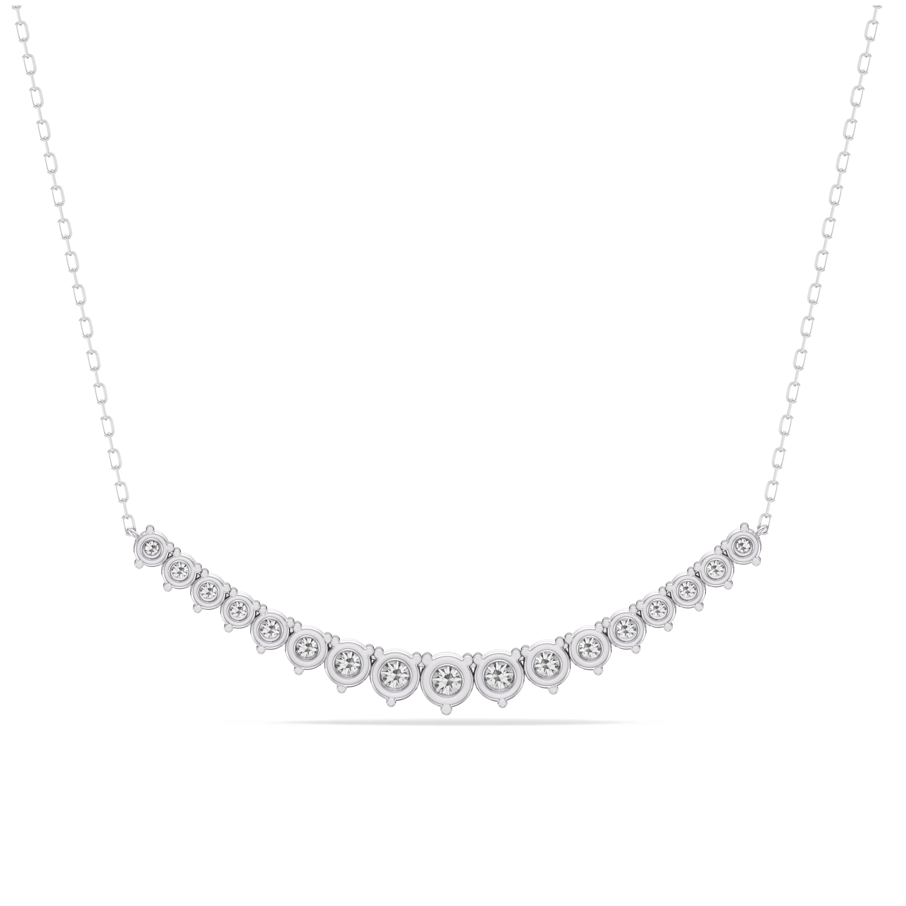 Three-Prong Diamond Line Chain Necklace