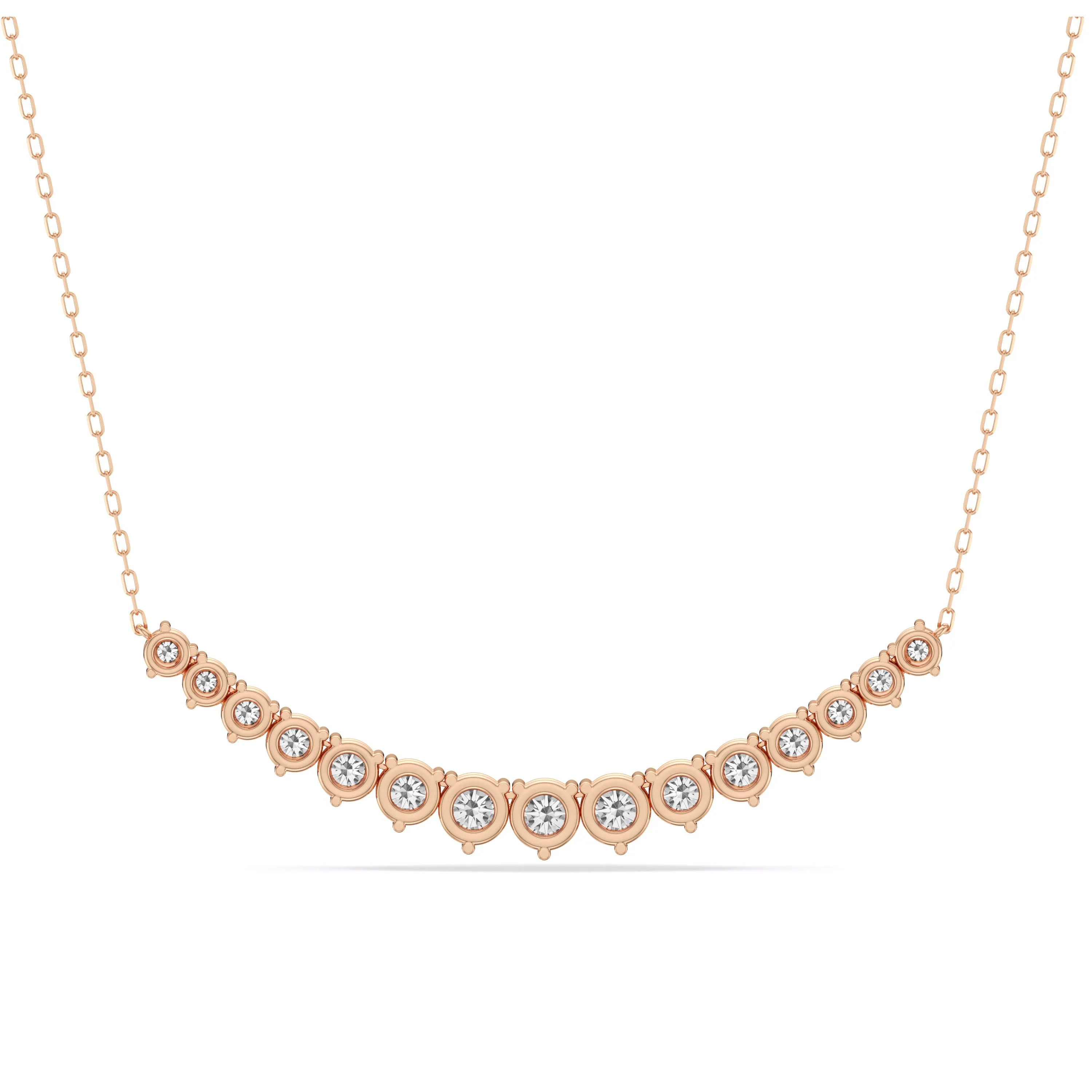 Three-Prong Diamond Line Chain Necklace