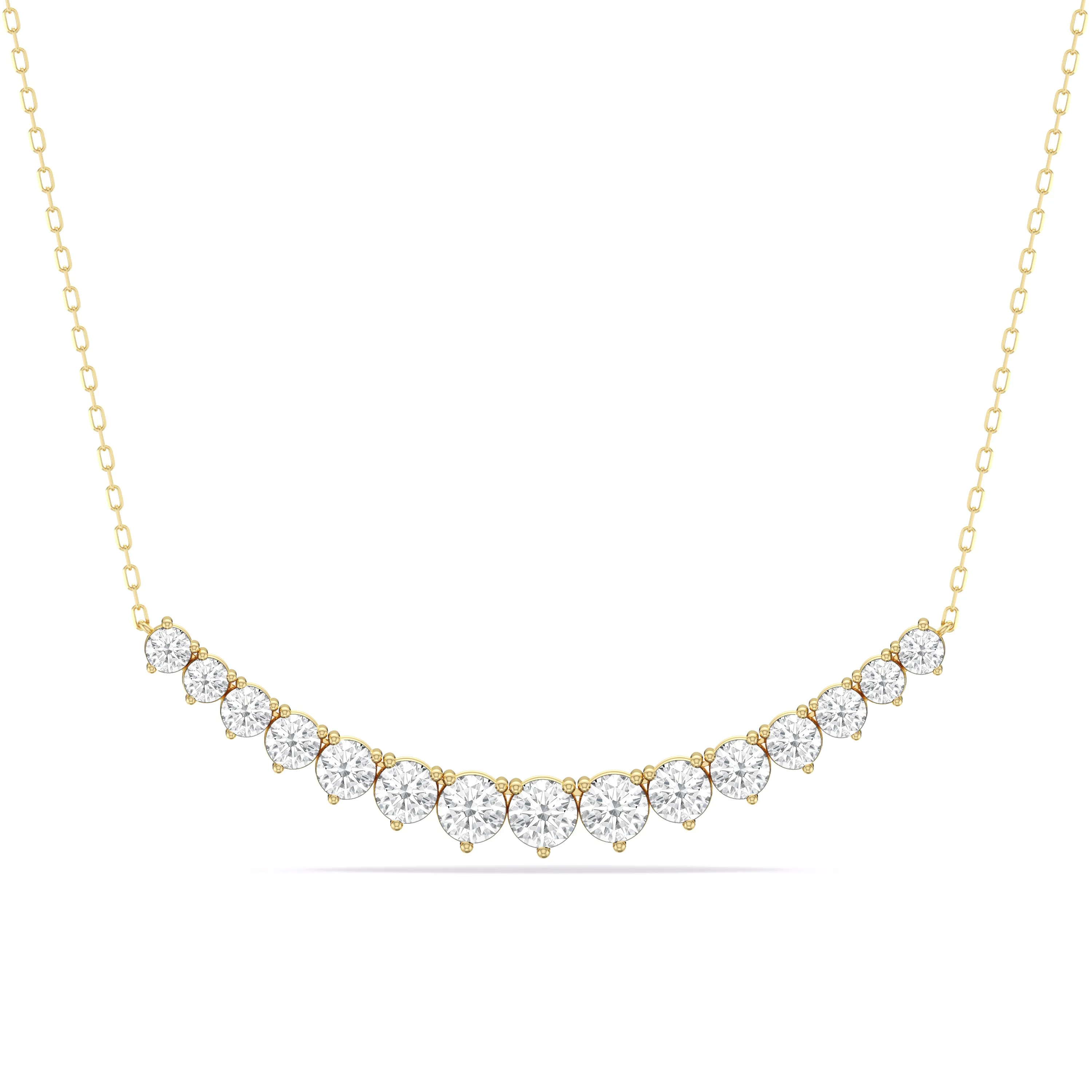 Three-Prong Diamond Line Chain Necklace