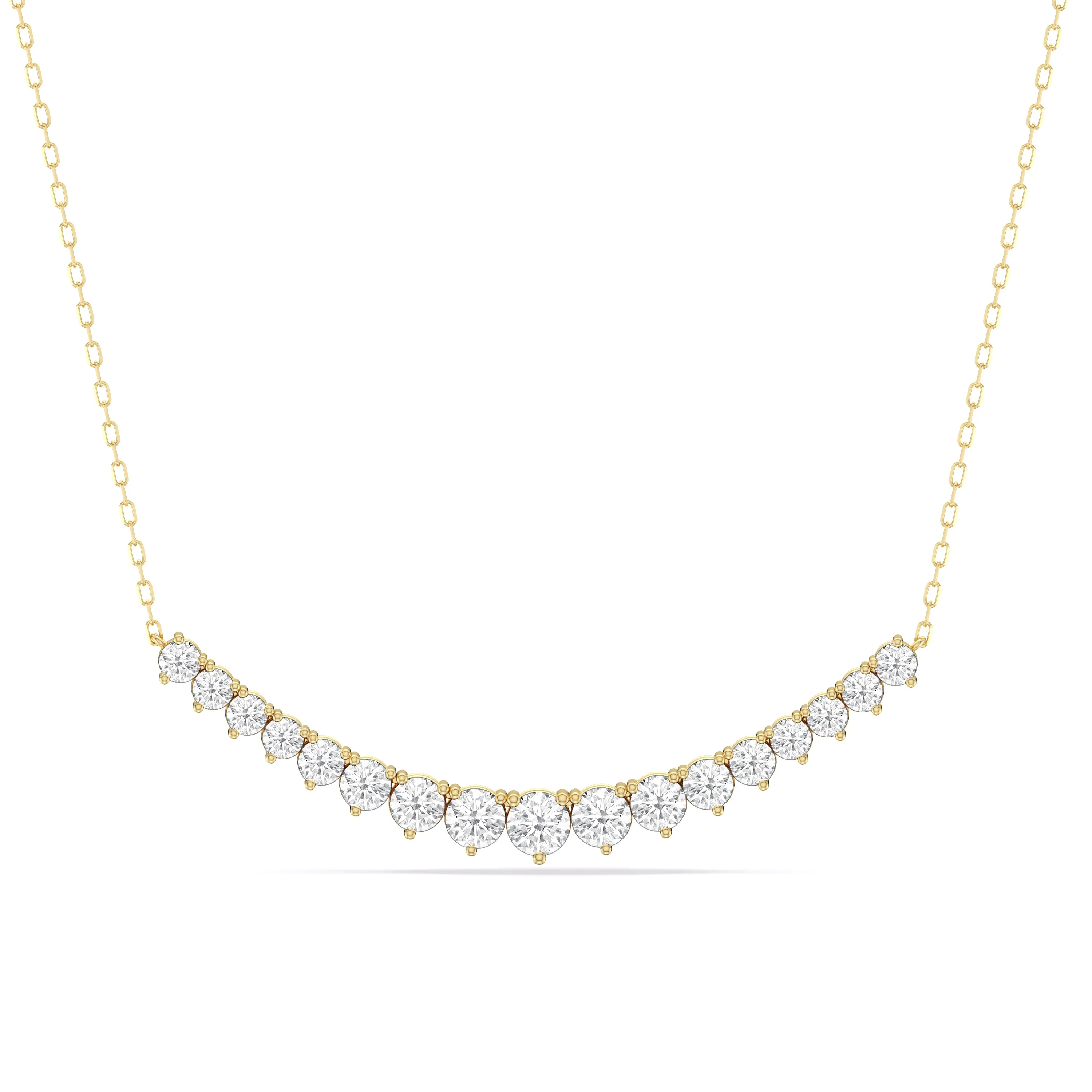 Three-Prong Diamond Line Chain Necklace