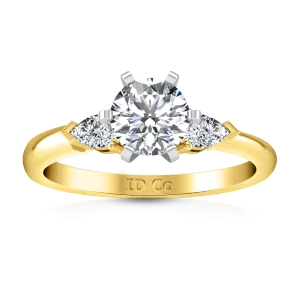 Three Stone Engagement Ring Eliza Pear Shape 14K Yellow Gold