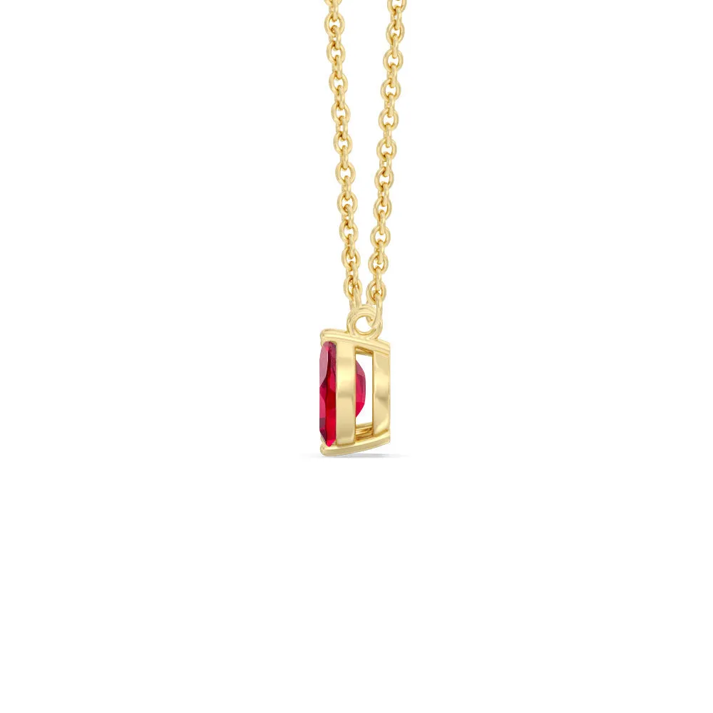 Toi Et Moi Created Ruby Marquise and Emerald Diamond Necklace