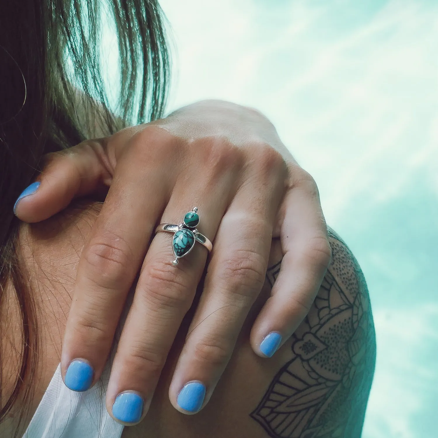 Turquoise Droplets Ring