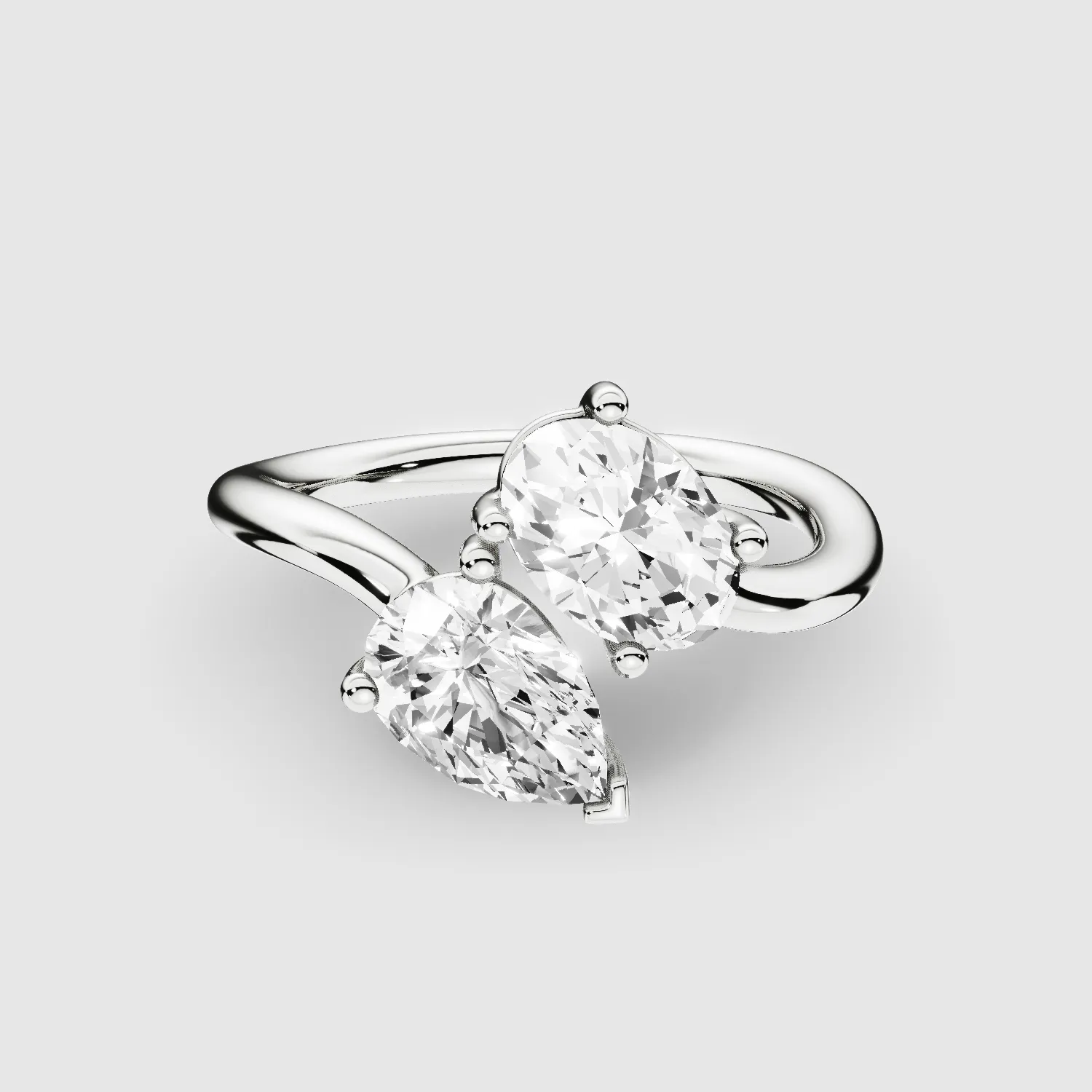 U&I Pear and Oval Lab Grown Diamond Fashion Ring-Multi Stone
