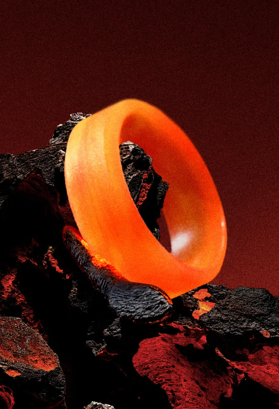 Unisex Lava Modern Silicone Ring
