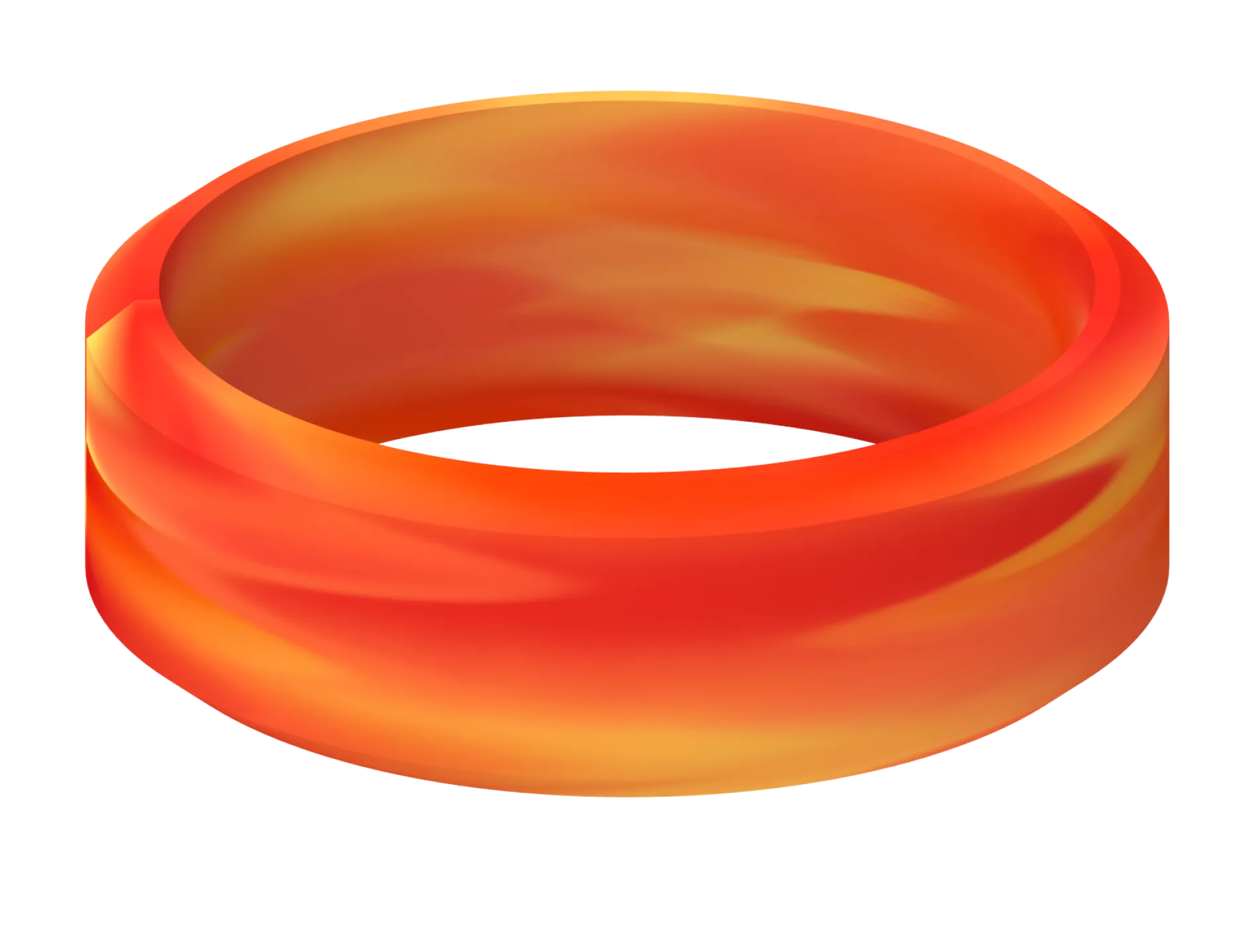 Unisex Lava Modern Silicone Ring