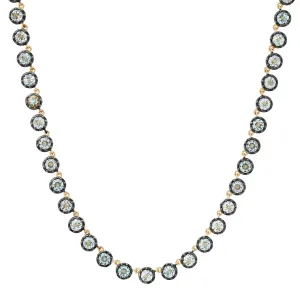 Vibrant Topaz or Citrine Rounds Necklace with Rhodium