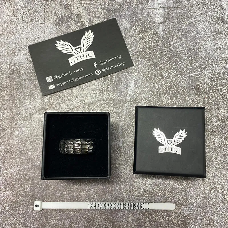 Vintage Dragon Scales Stainless Steel Ring