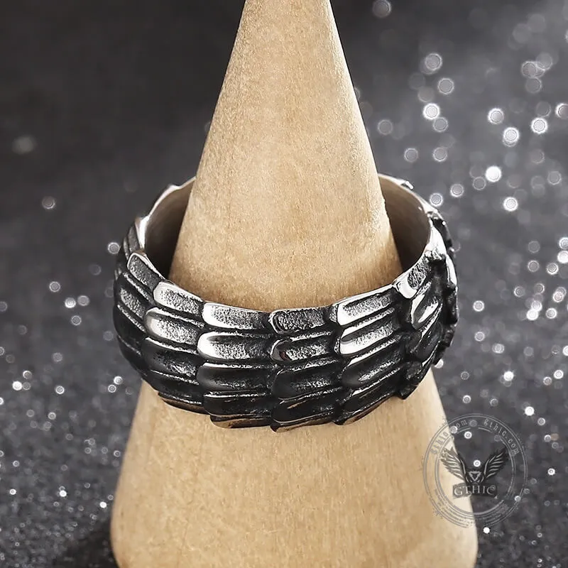 Vintage Dragon Scales Stainless Steel Ring