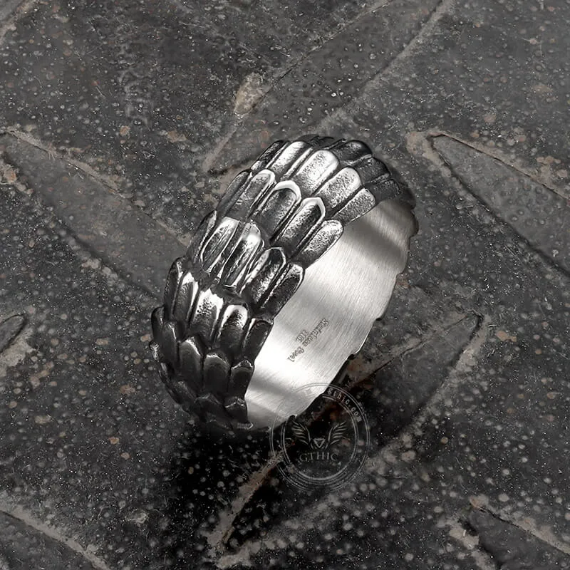 Vintage Dragon Scales Stainless Steel Ring