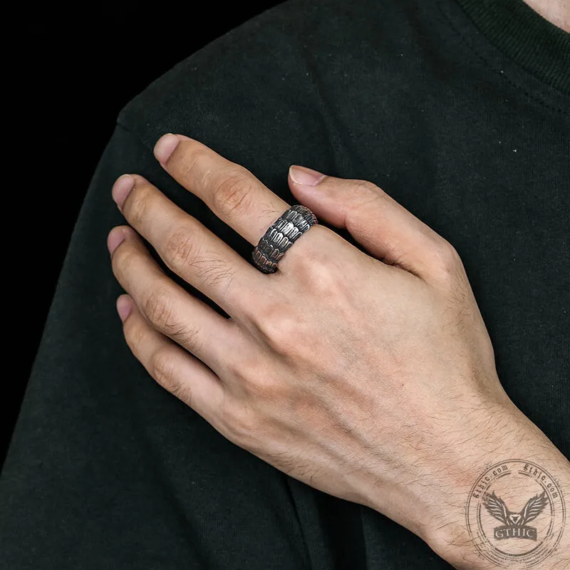 Vintage Dragon Scales Stainless Steel Ring