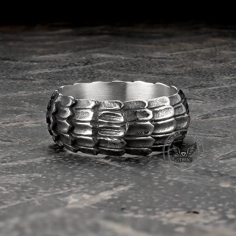 Vintage Dragon Scales Stainless Steel Ring