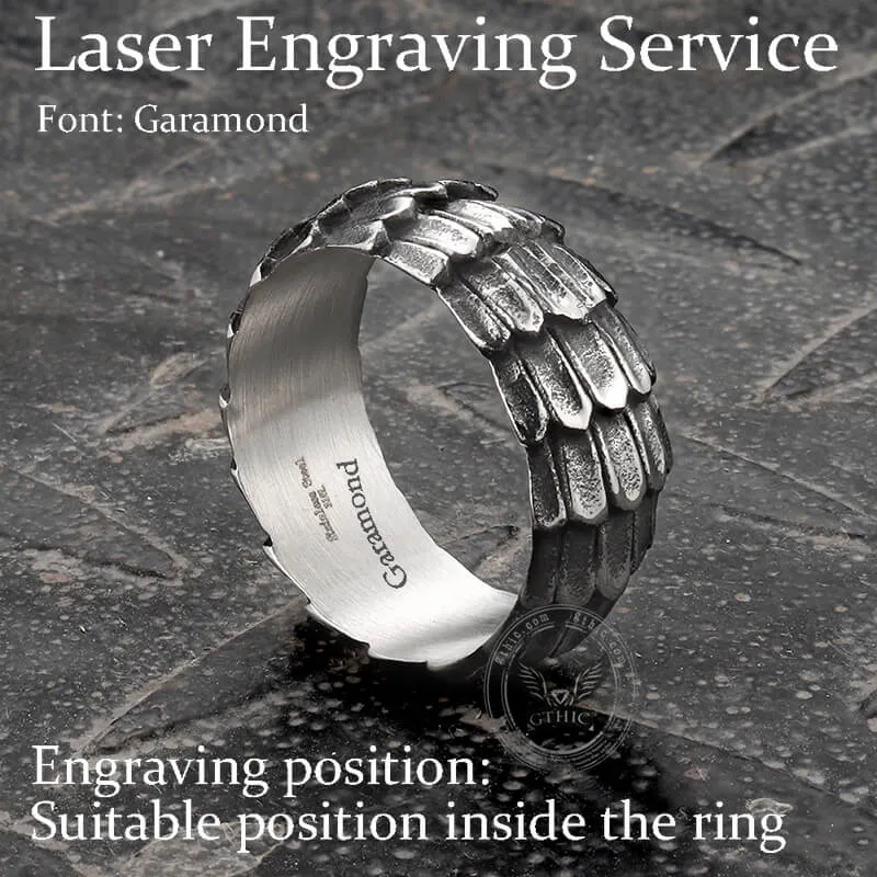 Vintage Dragon Scales Stainless Steel Ring