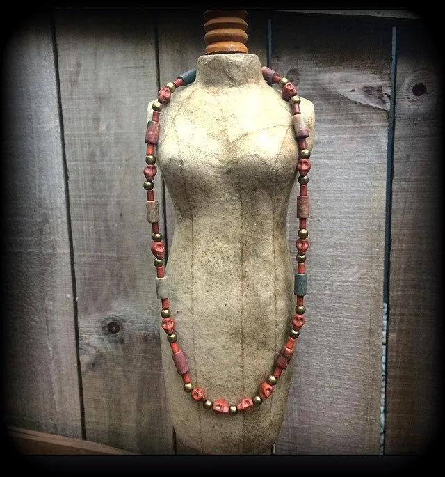 Voodoo necklace Skull necklace Loa necklace Gothic necklace Santeria necklace Halloween necklace Picture Jasper choker Papa Legba necklace