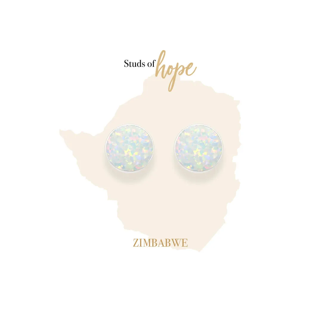 Vurchoo Africa Opalite & Silver Small Stud Earrings
