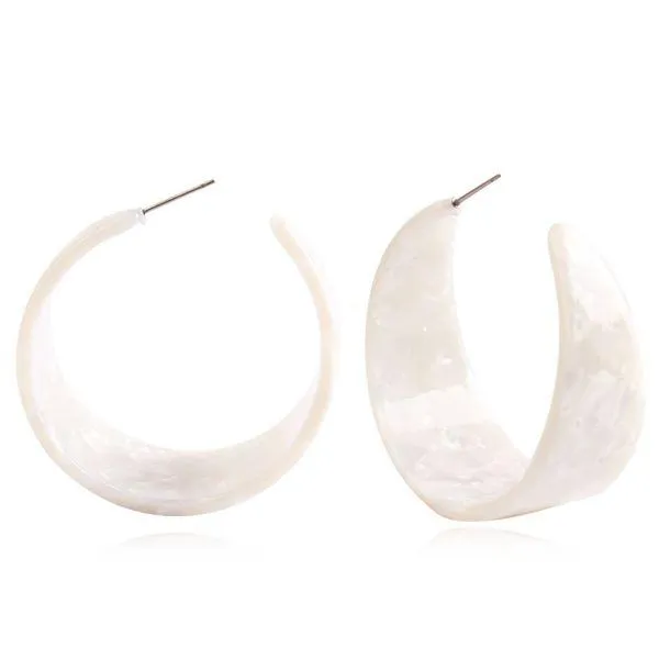 Womens Acetate Open Hoop Earrings
